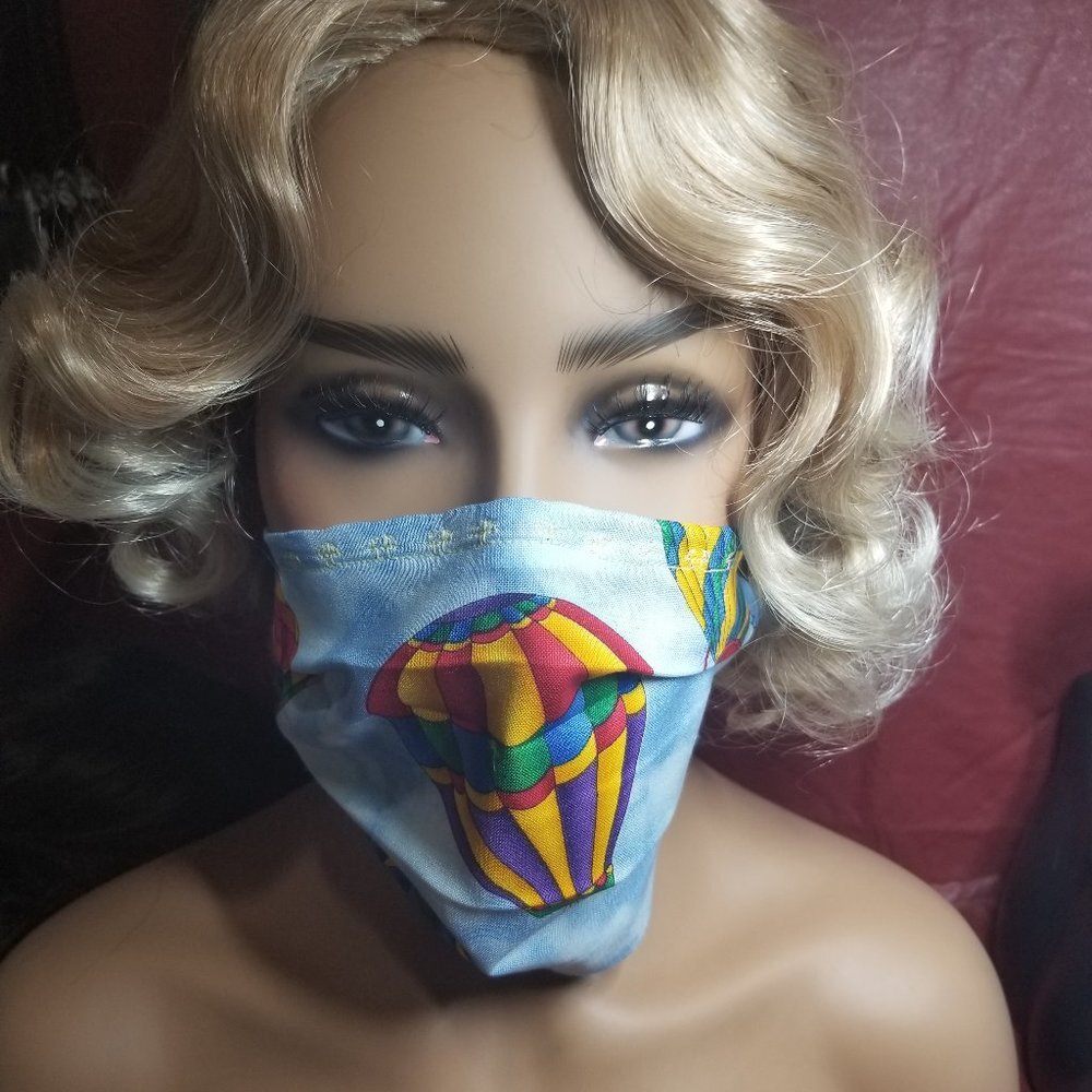 Adult Face Masks - Hot Air Balloons - Filter Pocket - Roomy - Breathable
